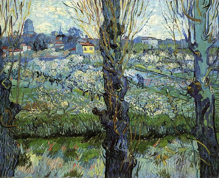 Vincent Van Gogh Orchard in Bloom with Poplars china oil painting image